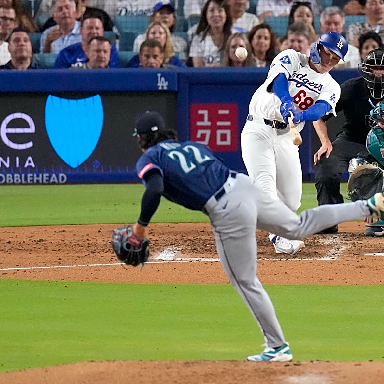 Rushing and Hernández go deep as the Dodgers beat the Mariners 6-2