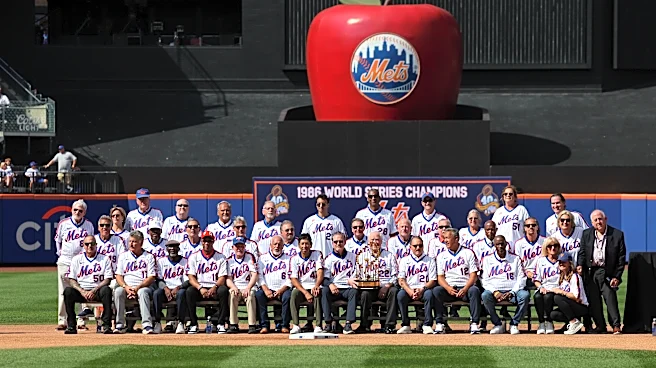 Members of the 1986 World Series champion Mets celebrate the 40th anniversary of team's last title