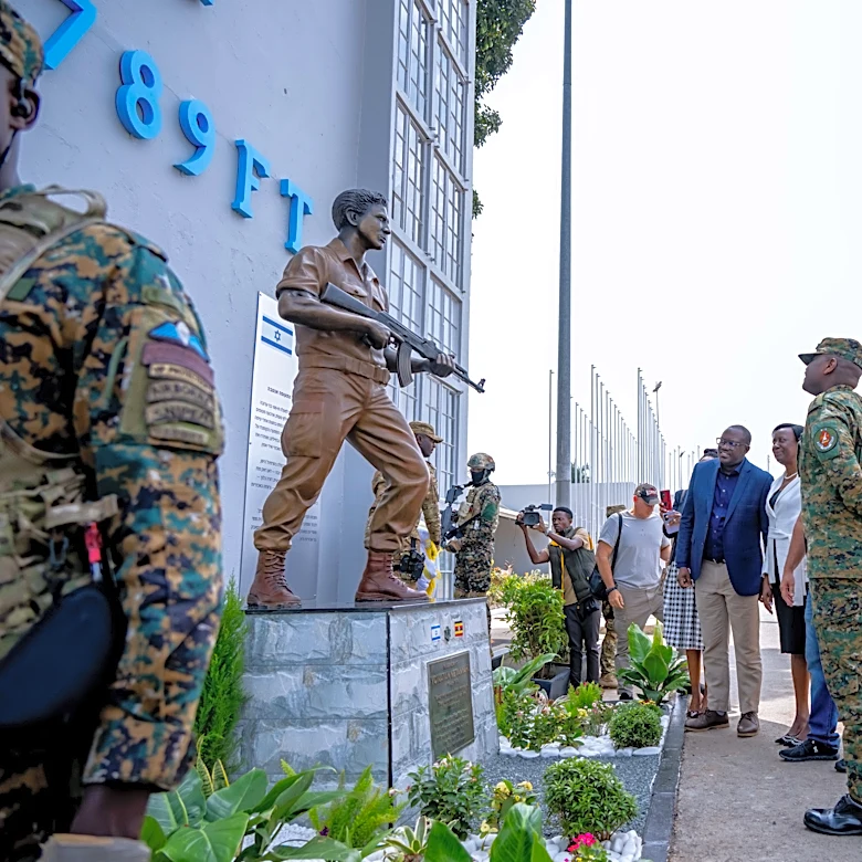 Uganda's military unveils statue of Netanyahu's brother who died in 1976 Entebbe hostage rescue
