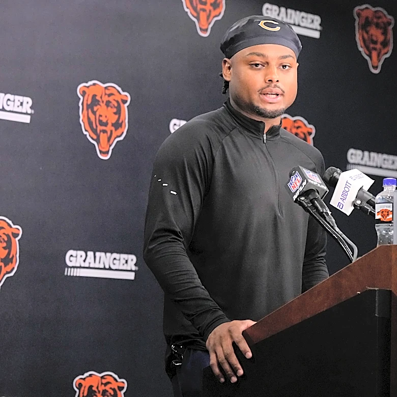 Safety Coby Bryant leaves Chicago Bears practice with injury as running back Kyle Monangai returns