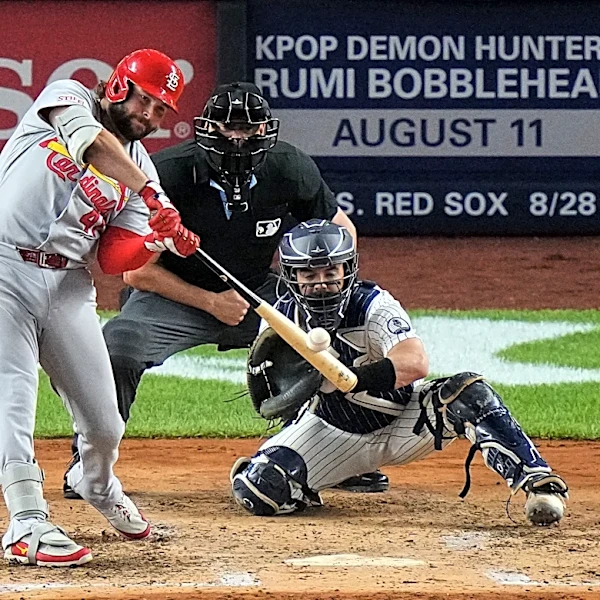 Alec Burleson hits 3 homers as Cardinals outslug Yankees 13-7 after losing 6-run lead