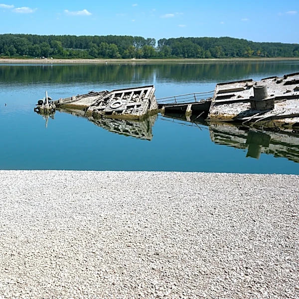 The Danube River's water is dropping so low that World War II ships are emerging