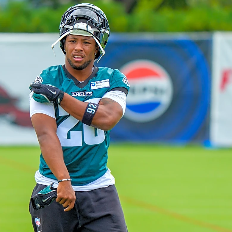 Eagles running back Saquon Barkley was inspired by Barry Sanders serving his teammates
