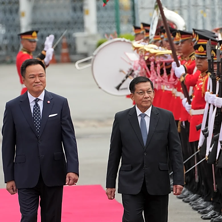 Leader of Myanmar's military-backed government seeks political legitimacy in Thailand visit