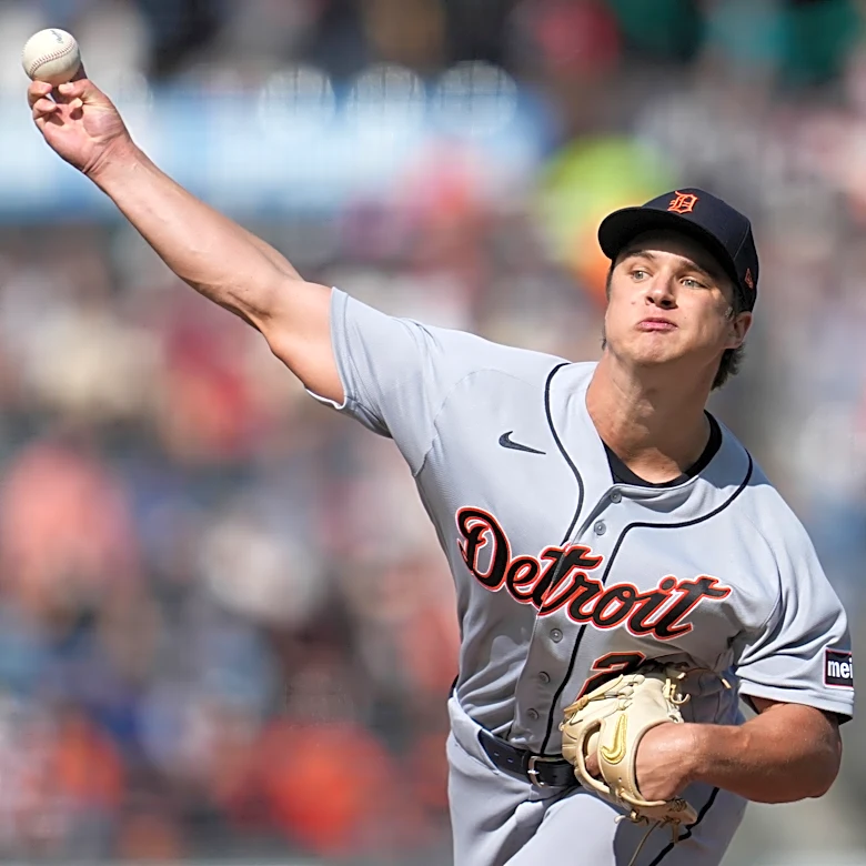 Jackson Jobe has sparkling debut to help the Tigers rout the Giants 8-0