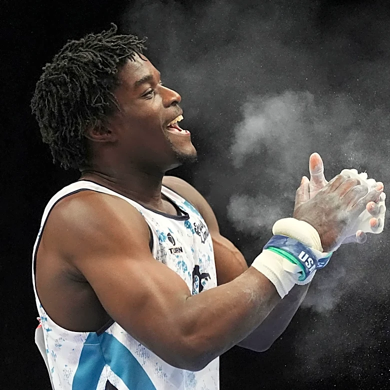 Frederick Richard makes a statement in more ways than one en route to first US gymnastics title