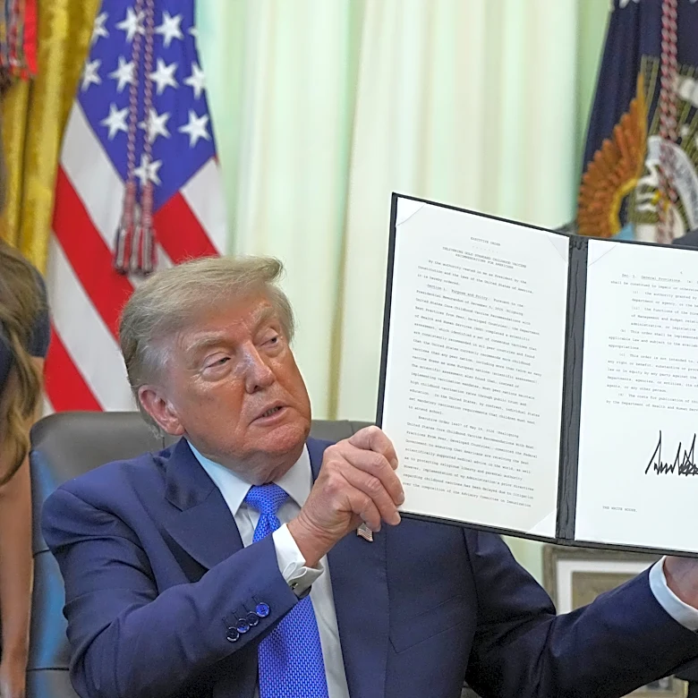 FACT FOCUS: Trump makes false claims as he signs order urging revisions around childhood vaccines