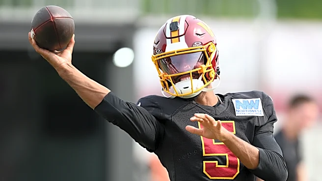 Commanders' Jayden Daniels shines in joint practice vs. Dolphins in front of a star-studded audience