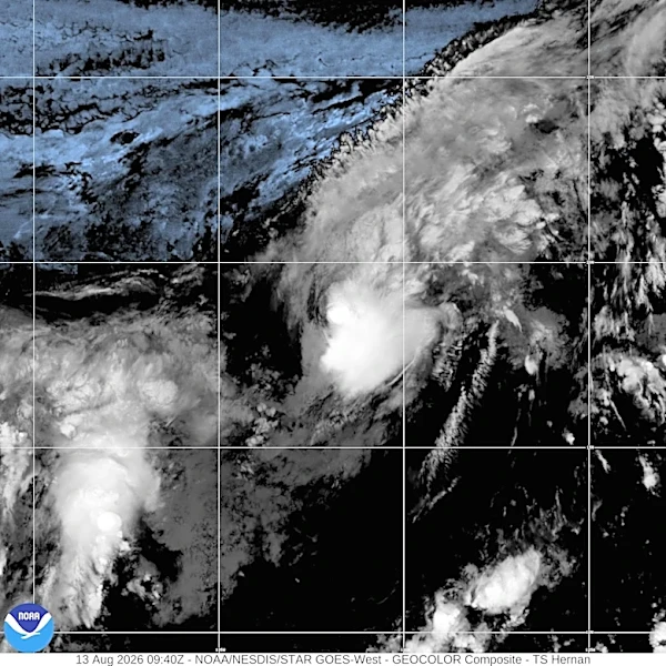 Tropical Storm Hernan forms in the Pacific while a different weather system could soak Hawaii