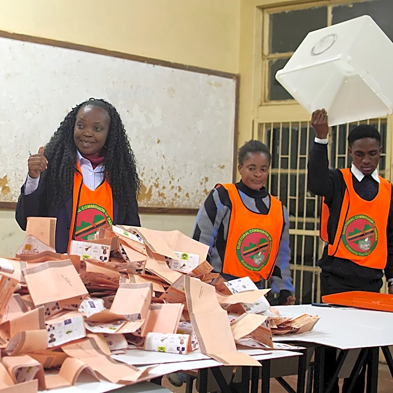 Zambia suspends vote counting in election over reports of violence and the theft of ballot papers