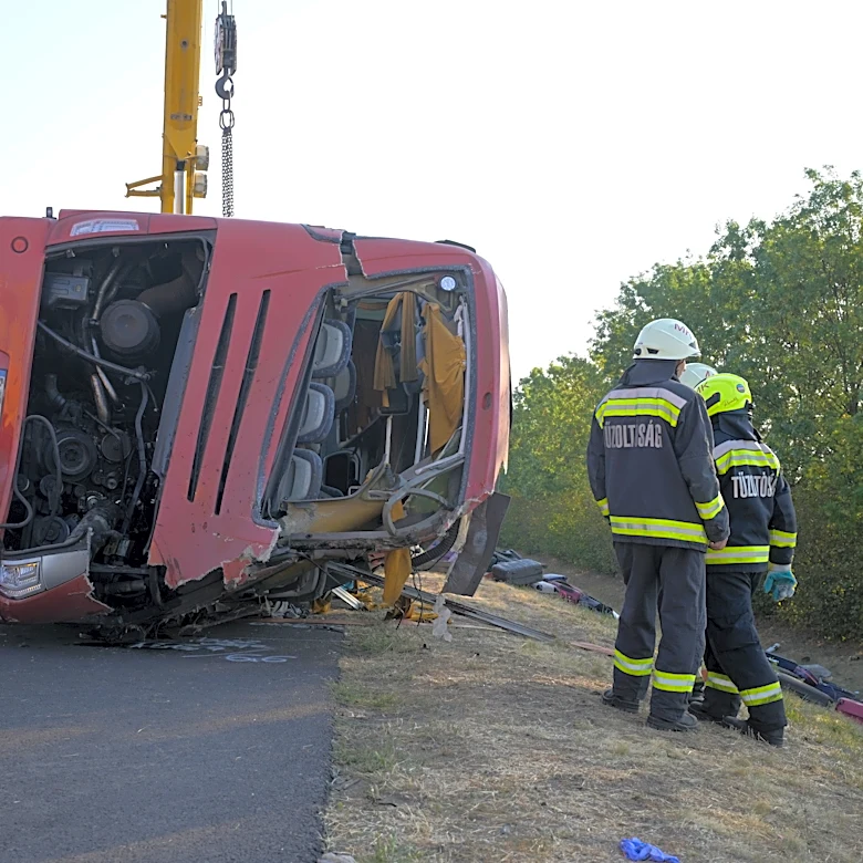 A bus crash in Hungary kills 12 people, injures at least 10 others
