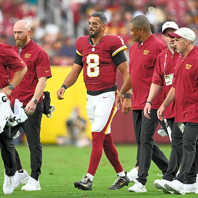 Commanders QB Marcus Mariota has a sprained MCL in his right knee
