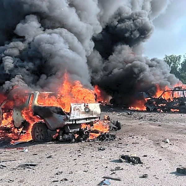 Ukraine aims a drone blitz at Moscow while Russian missiles kill 10 in a Ukrainian village