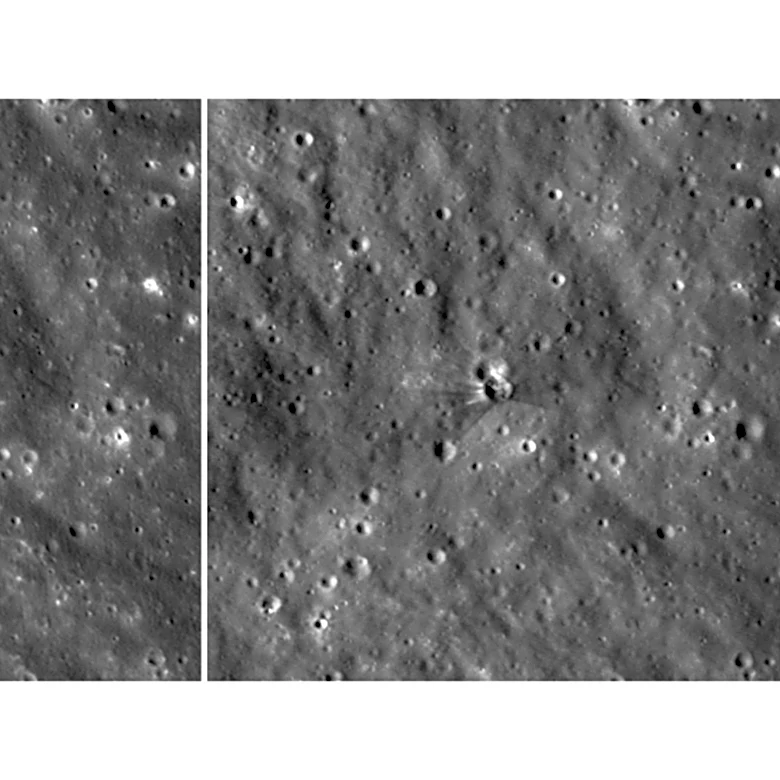 Before-and-after NASA images show crater carved by a SpaceX rocket that slammed into the moon