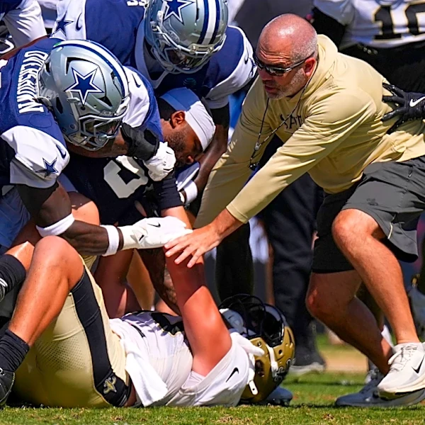 Ronnie Bell carted off because of heat as fights break out during Saints-Cowboys joint practice