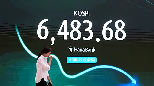Shares fall in Asia, with Kospi down 5.2%, while oil prices jump