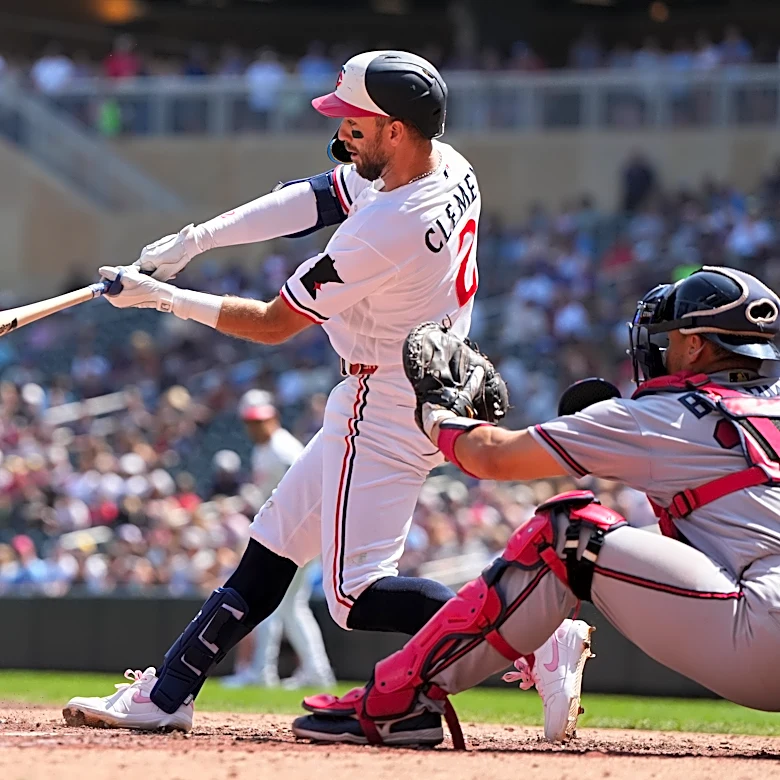 Clemens has 3 RBIs as the Twins beat the Braves 6-4 to sweep their three-game series