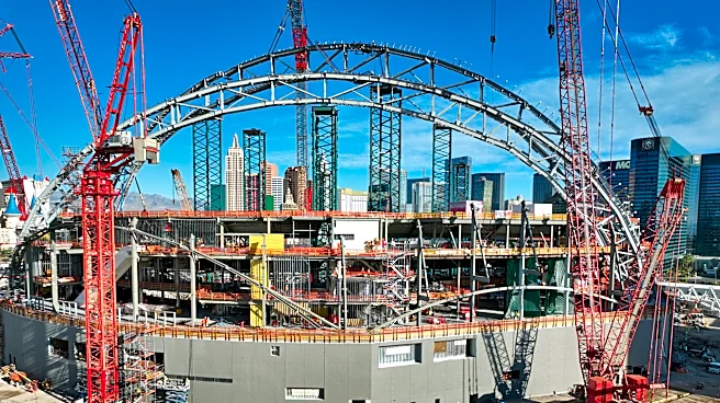 A's Las Vegas stadium takes shape as a second steel truss arch rises on the Strip