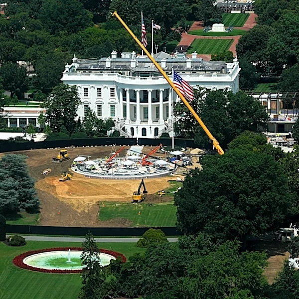 The Latest: Supreme Court chief justice allows White House ballroom renovation to continue for now