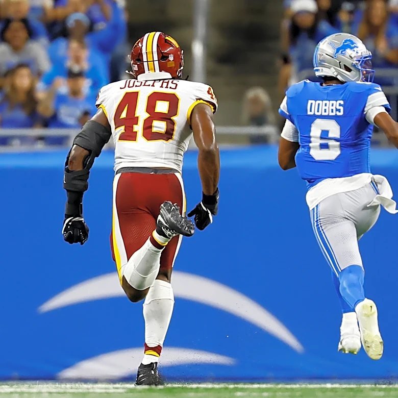 Dobbs overcomes two turnovers with long TD run as Lions beat Commanders, 17-13
