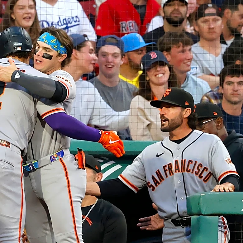 Eli White slides home headfirst with winning run, play reviewed and Red Sox rally past Giants 3-2