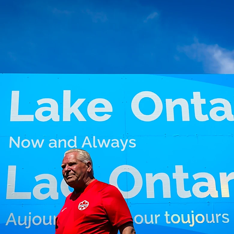 Ontario premier answers Trump’s ‘Lake America’ with giant ‘Lake Ontario’ sign