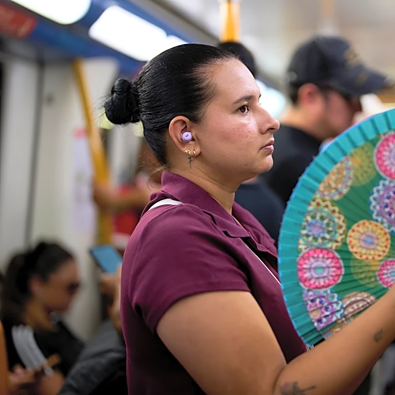 In a scorching Spain, the traditional folding hand fan is having a moment