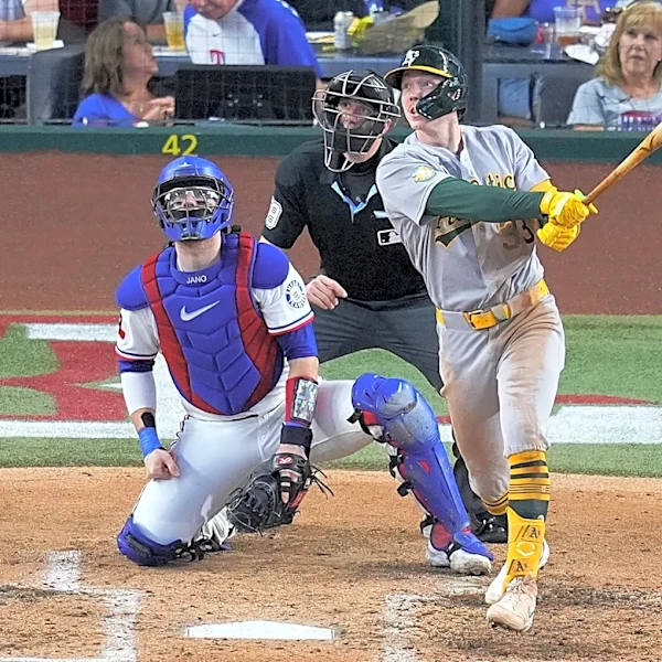 Bolte's first career multihomer game leads Athletics over Rangers 9-2