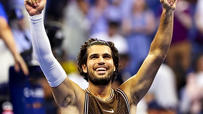 Carlos Alcaraz recovers after dropping the first set to reach the second round at the US Open