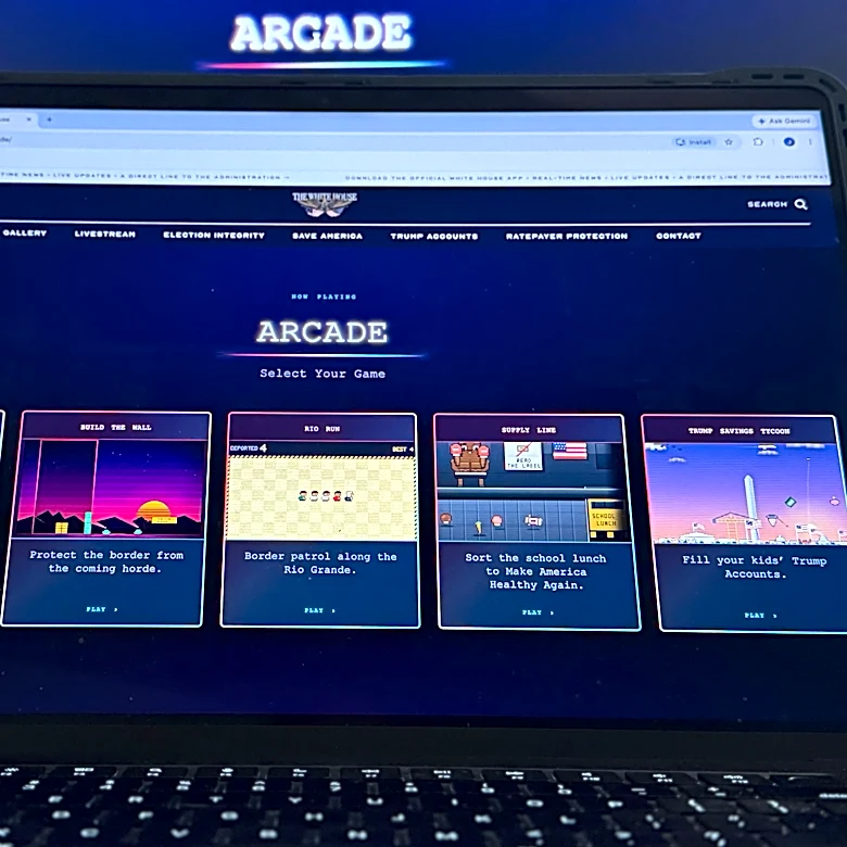 White House website debuts 5 retro arcade video games that promote Trump's agenda