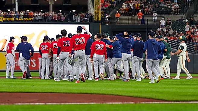 Benches clear between O's and Red Sox after double play