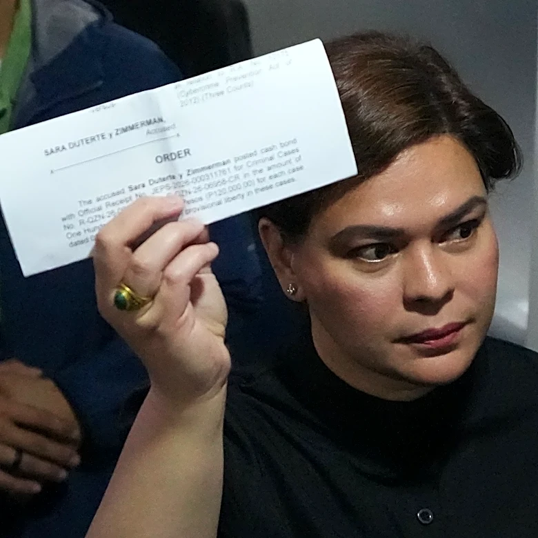 Philippines Vice President Duterte posts bail after arrest order for alleged threats against Marcos