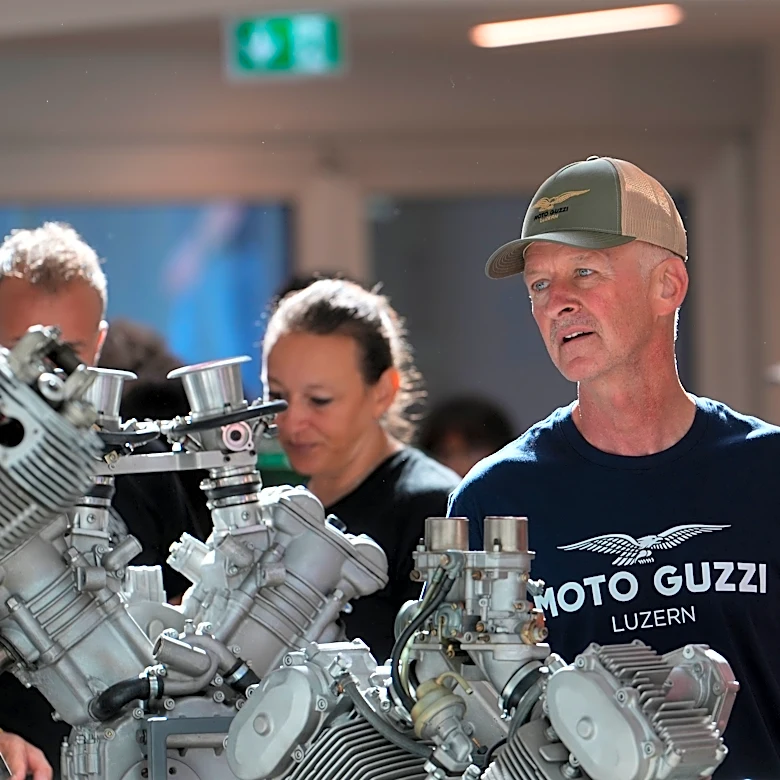 Moto Guzzi's renovated Lake Como headquarters welcomes a pilgrimage of motorcycle-bound aficionados