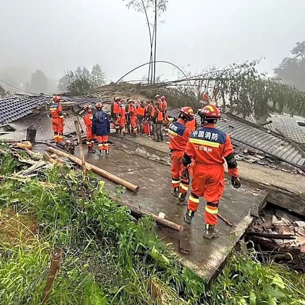 Mudslide kills 2 and leaves 10 missing in China after heavy rain from Typhoon Saudel