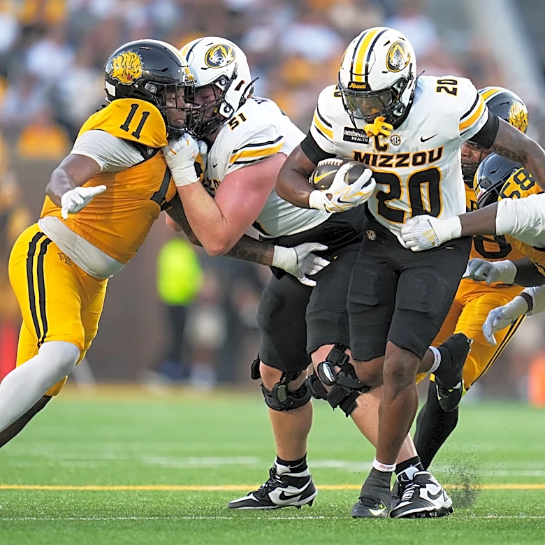 No. 23 Missouri eyes All-American OT Cayden Green’s return against Kansas as RB depth thins again