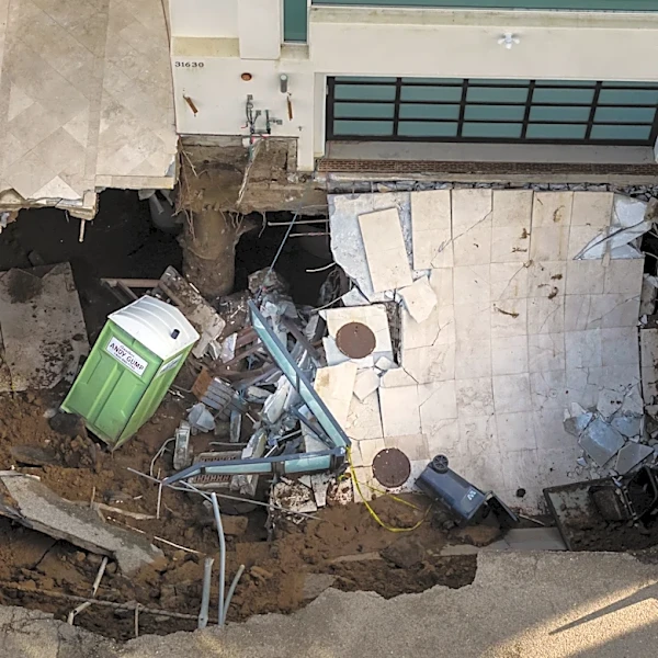 Driveway of coastal mansion owned by Nicolas Cage collapses