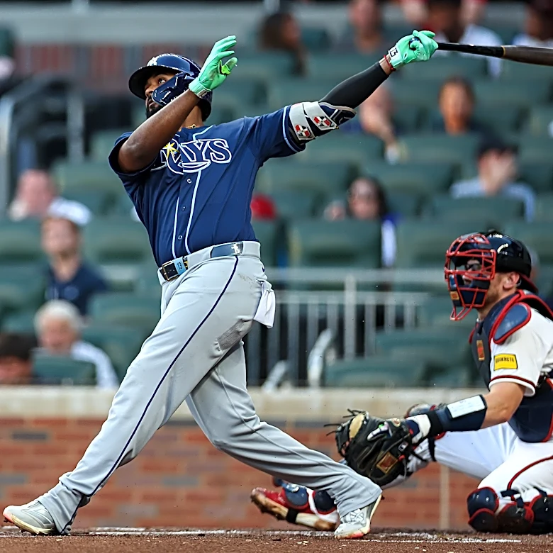 Junior Caminero hits his 39th homer as the Rays beat the Braves 7-1