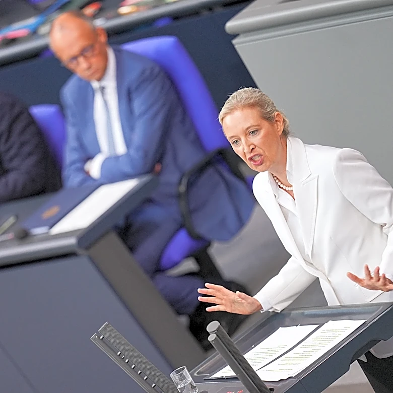 German far-right party taunts chancellor after its election triumph. He says it won't win a majority