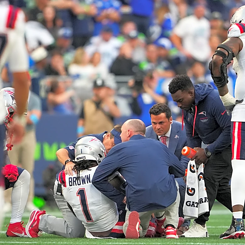 Patriots coach Mike Vrabel says A.J. Brown's Week 2 availability is uncertain after ankle injury