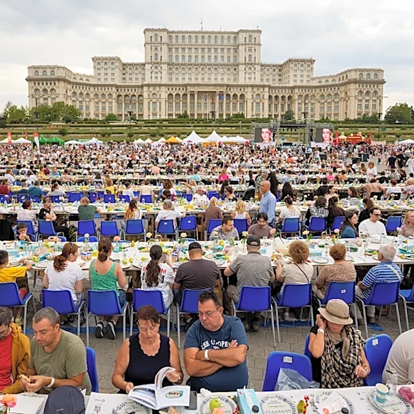 Romania sets Guinness record with miles-long table, raises funds for pediatric psychiatry hospital