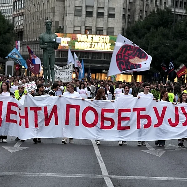 Serbia's protesting youth formally join race challenging Vucic before next month's election