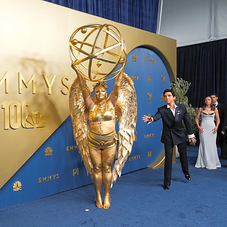 Emmy Awards highlights: A jammed lobby and an actor dressed as, yes, an Emmy