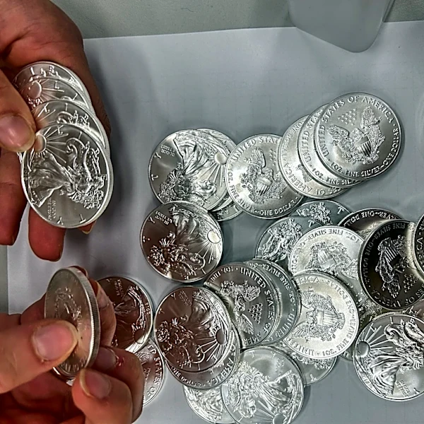 A tip about a swerving van leads police to 66,000 US silver coins in a fraud case