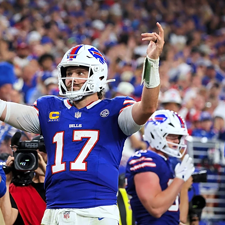 Josh Allen opens the Bills' new stadium with a 5-TD outing in a 41-31 win over the Lions