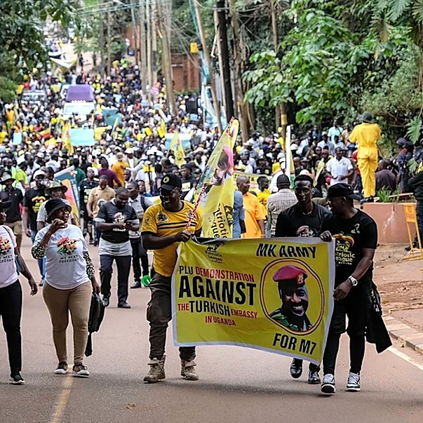 Hundreds rally at Turkey’s embassy in Uganda to demand a dissident’s extradition