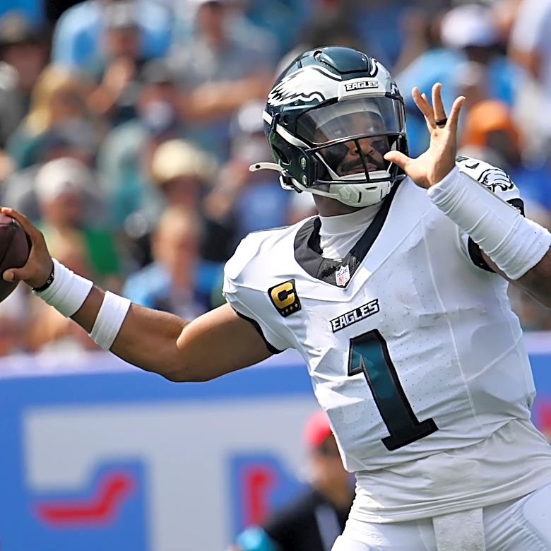 Jalen Hurts hits Darius Cooper for TD with 9 seconds left to lift the Eagles past the Titans 24-20