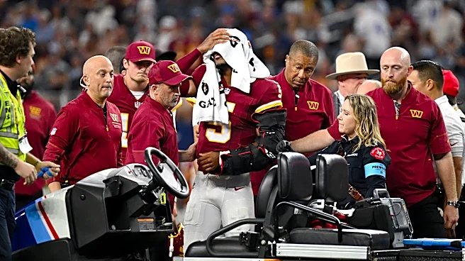 Commanders QB Jayden Daniels injures the same left elbow he dislocated last year