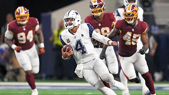 Dak Prescott throws 4 TD passes as Cowboys beat Commanders, who lose Jayden Daniels to elbow injury