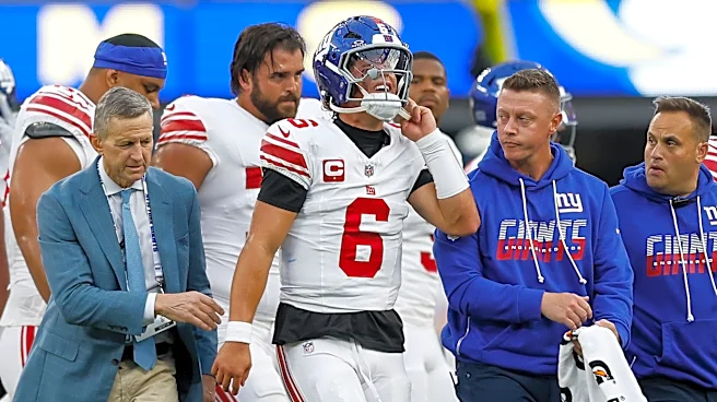 Giants QB Jaxson Dart is done for the regular season with a knee injury, coach John Harbaugh says