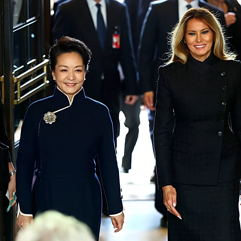 Melania Trump hosts China's first lady for an outing that is watched for diplomacy and style